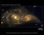 Скользящее столкновение двух спиральных галактик