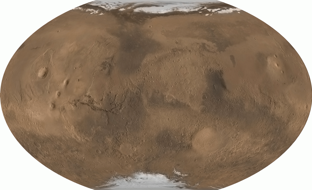 Кратер Гейла на карте Марса