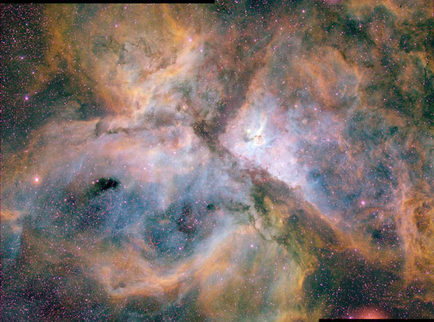 The Carina Nebula in Three Colors