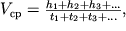 $V_{sr} = \frac{{h}_{1} +{h}_{2}+{h}_{3} +\ldots}{{t}_{1} +{t}_{2} +{t}_{3} +\ldots},$