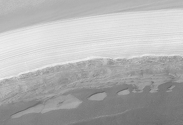 Water Ice Imaged in Martian Polar Cap