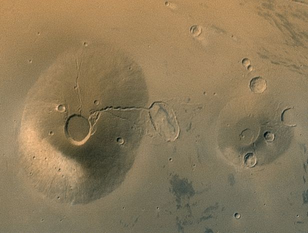 Древние вулканы на Марсе
