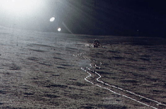 Apollo 14: Rickshaw Tracks Across the Moon