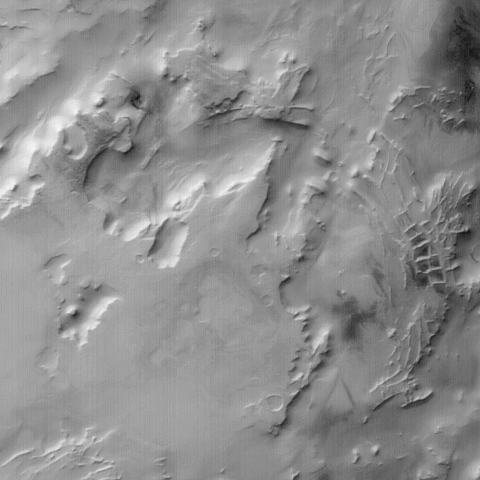 Pryamougol'nye gornye hrebty na Marse