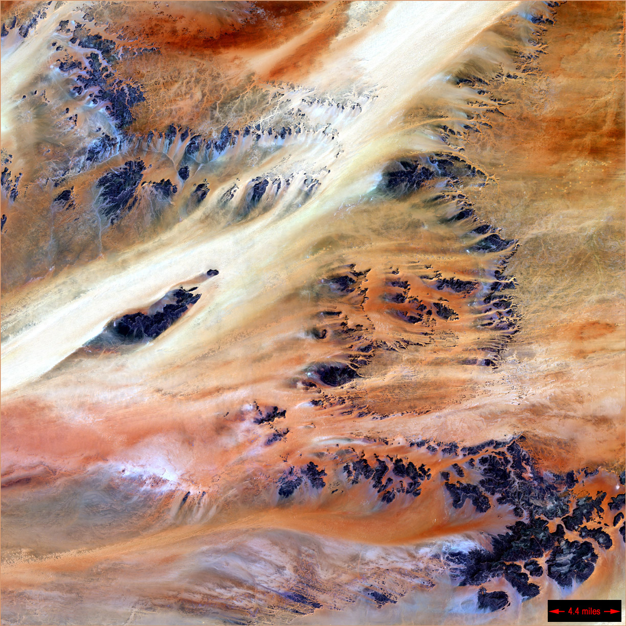Oazis Terkezi v pustyne Sahara