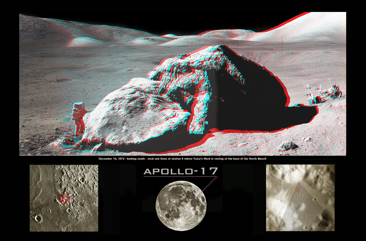 Apollon-17: stereo-izobrazhenie lunnogo kamnya