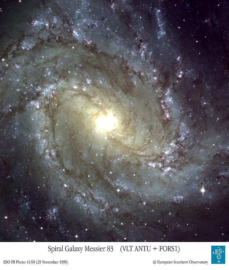 M83: galaktika Yuzhnoe Bulavochnoe koleso v teleskope VLT