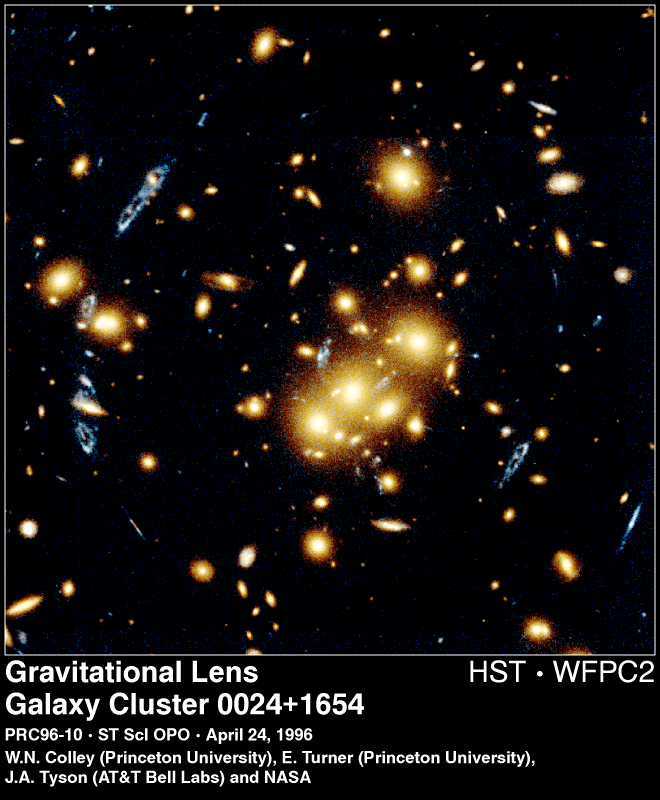 Giant Cluster Bends, Breaks Galaxy Images