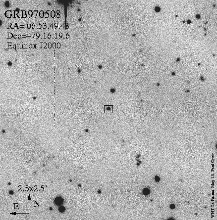 Opticheskaya vspyshka vblizi gamma-vspleska GRB970508
