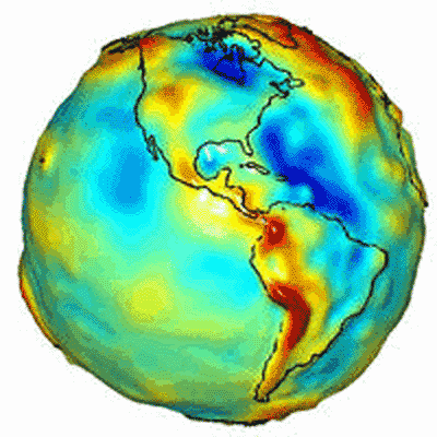 Гравитационная карта Земли по данным GRACE