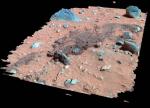 Поверхность Марса: изображение  в перспективе