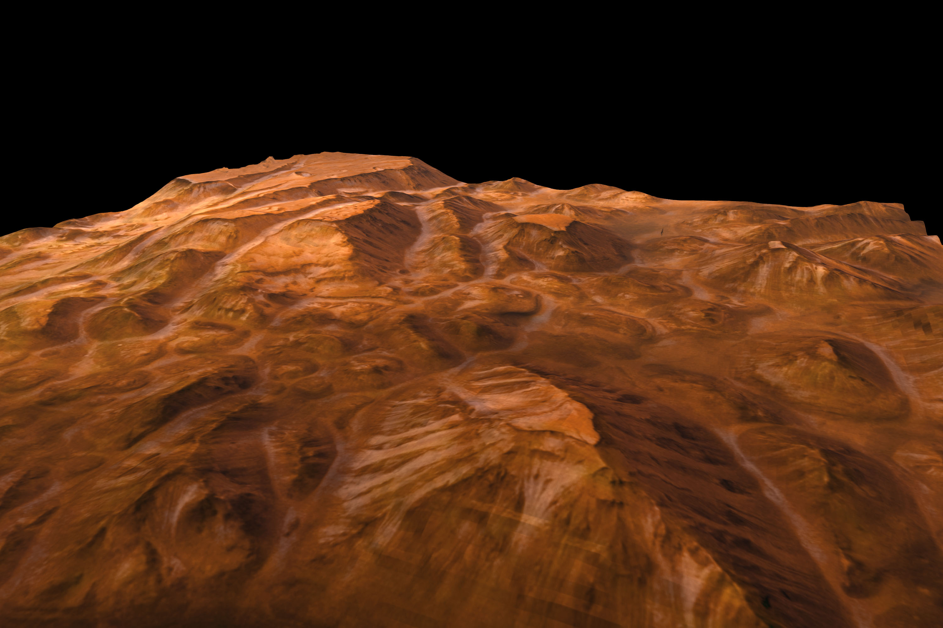 Perspektiva doliny Marinera s apparata "Mars-Ekspress"