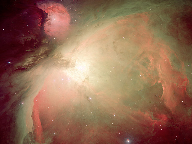 Tumannost' Oriona v liniyah kisloroda, vodoroda i sery