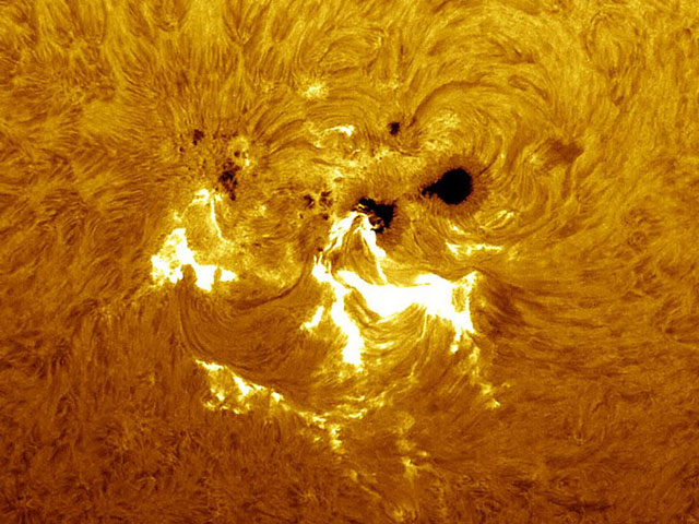 Огромная активная область пересекает Солнце