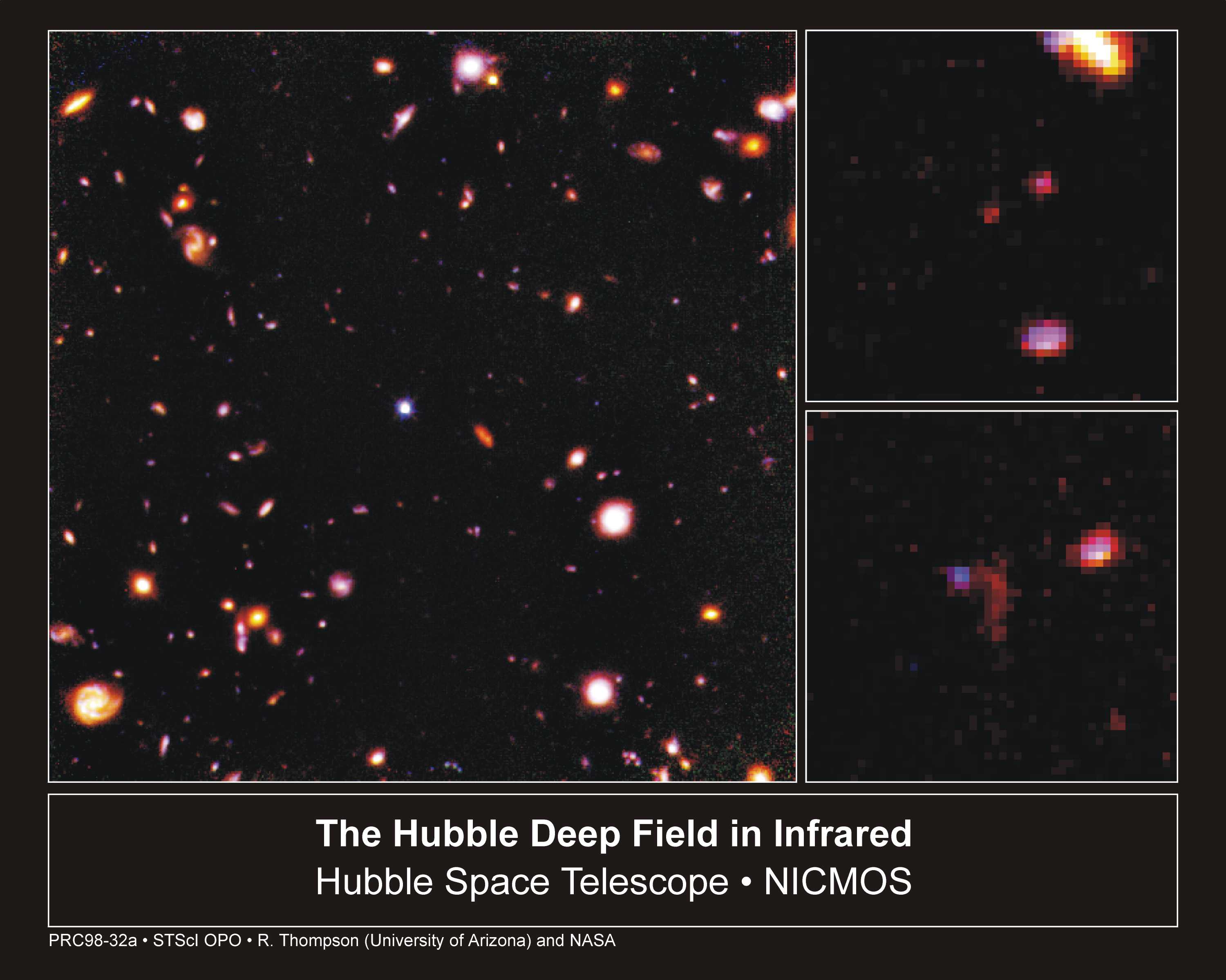 Глубокое поле космического телескопа в инфракрасном свете