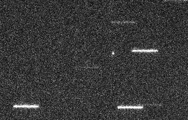 Ris. 7. Snimok  
sputnika 95190, poluchen na 40-sm astrografe UAFO 18 sentyabrya 2004 g s matricei ST-7 i fokal'nym reduktorom (ekvivalentnoe fokusnoe rasstoyanie 1270mm). Pole zreniya 18.6x12,4  
ugl. min. Ekspoziciya 10 sek, fil'tr V. Binning 2x2.