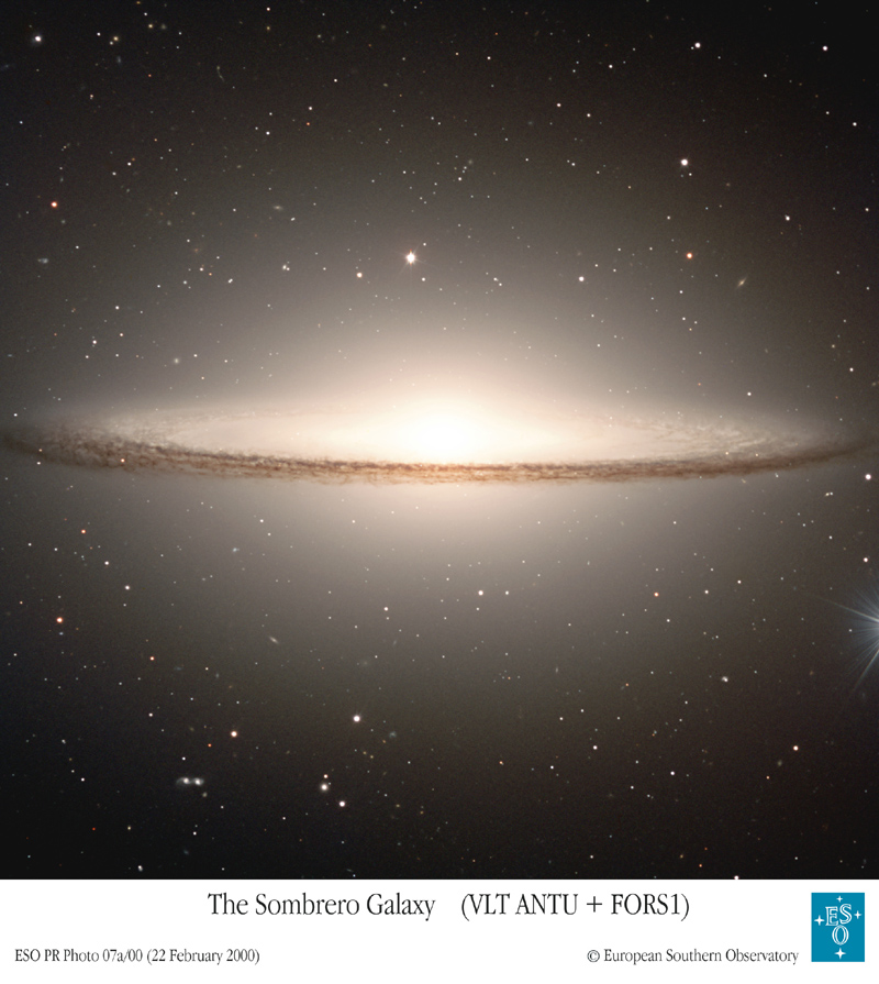 Galaktika Sombrero na teleskope VLT