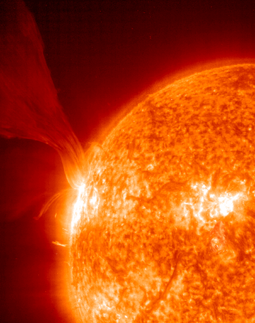 A Solar Prominence Erupts
