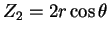 $Z_2 = 2r \cos \theta$