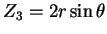 $Z_3 = 2r \sin \theta$