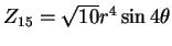 $Z_{15} = \sqrt{10}r^4 \sin 4\theta$