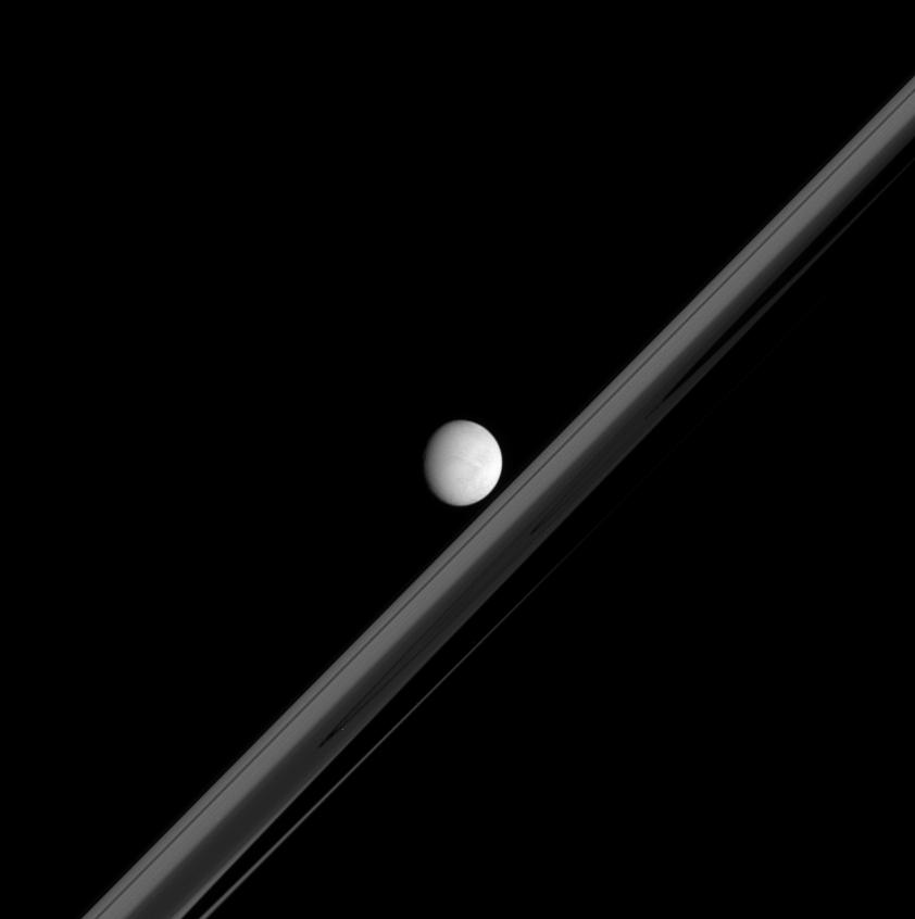 Saturnian Moon and Rings