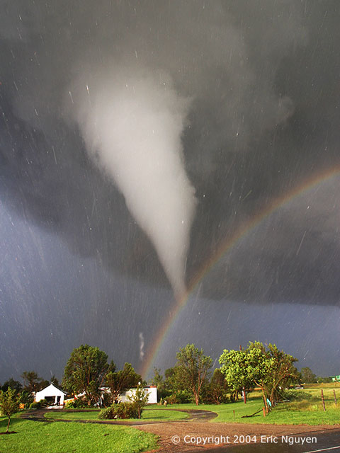 Tornado and Rainbow Over Kansas