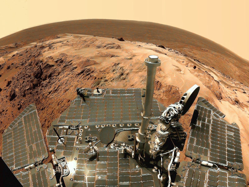Вид внутри кратера Гусева на Марсе