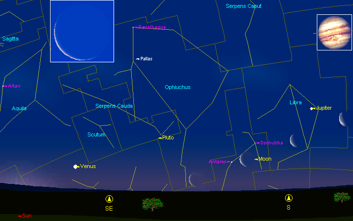 Saturn i zvezda HIP 42705 v 21 chas 28 minut (Msk) 25.01.06