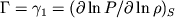 $G = \gamma_1 = (\partial\ln P/\partial\ln\rho)_S$