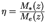 $\eta=\frac{\displaystyle M_{*}(z)}{\displaystyle M_e(z)}$