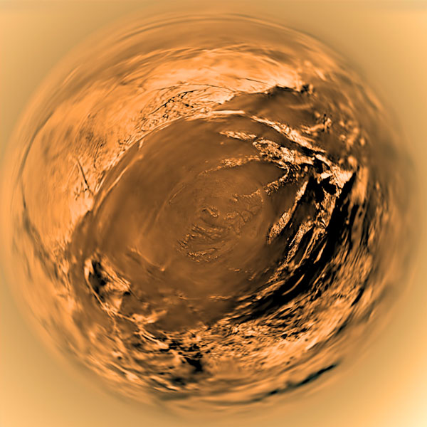 Панорама при спуске на спутник Сатурна Титан