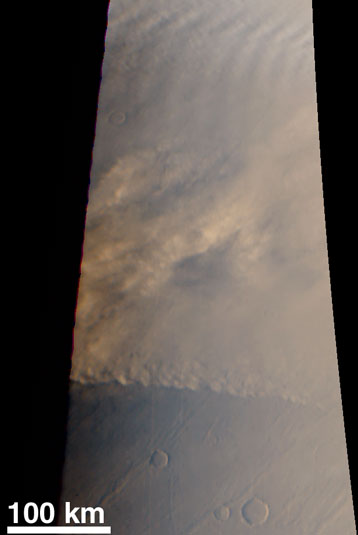 A Martian Dust Storm Approaches