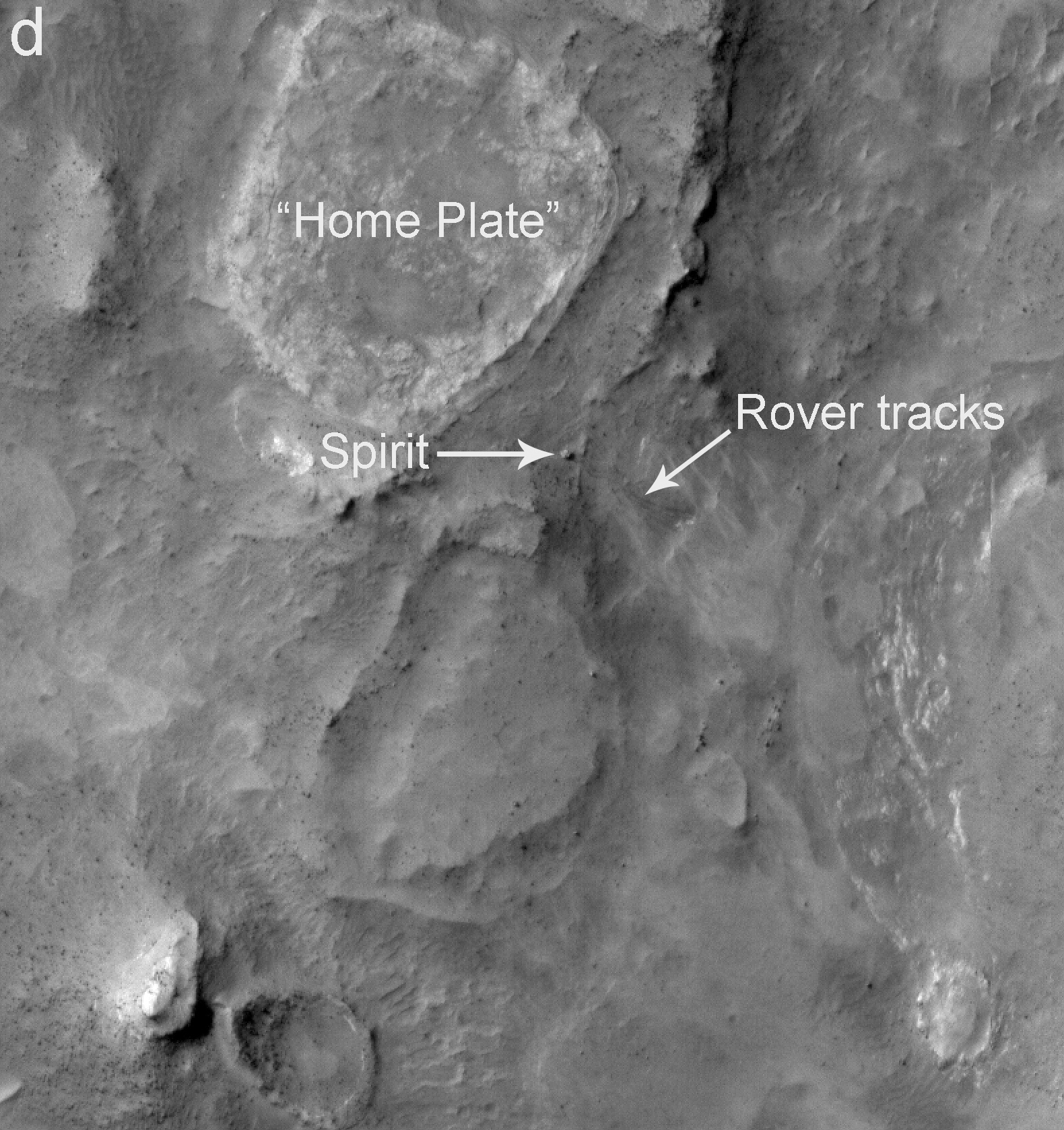 Марсоход Спирит: снимок с орбиты