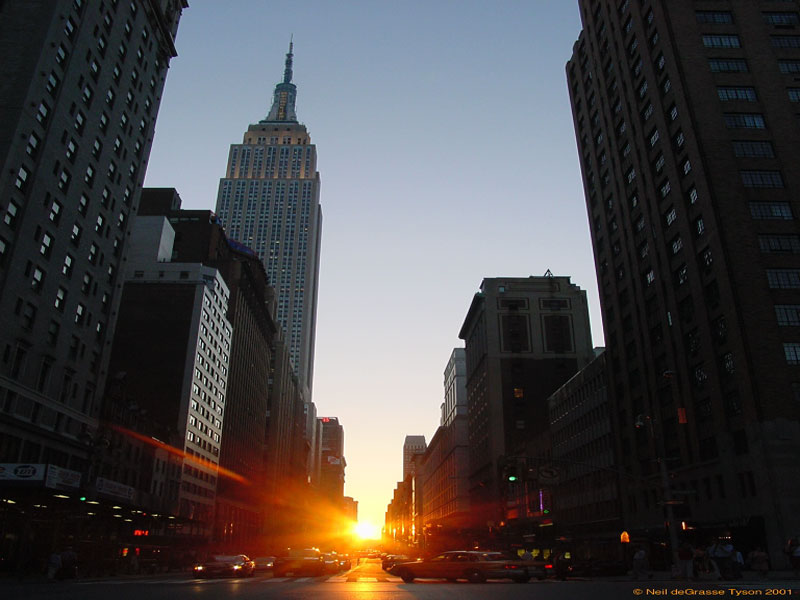 Манхэттен-хендж: закат в Нью-Йорке
