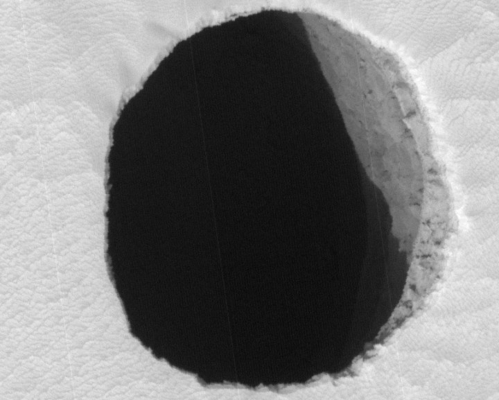 A Hole in Mars Close Up