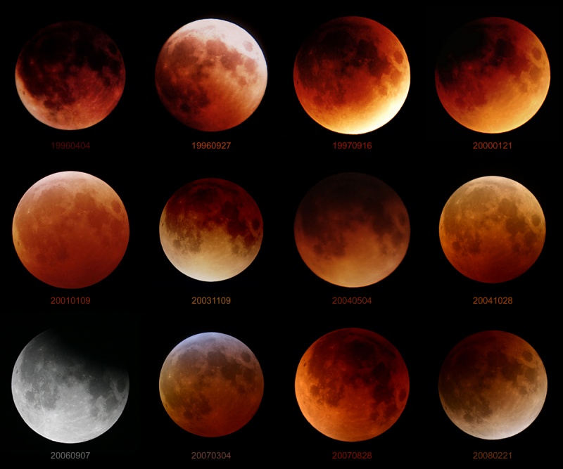 Twelve Lunar Eclipses