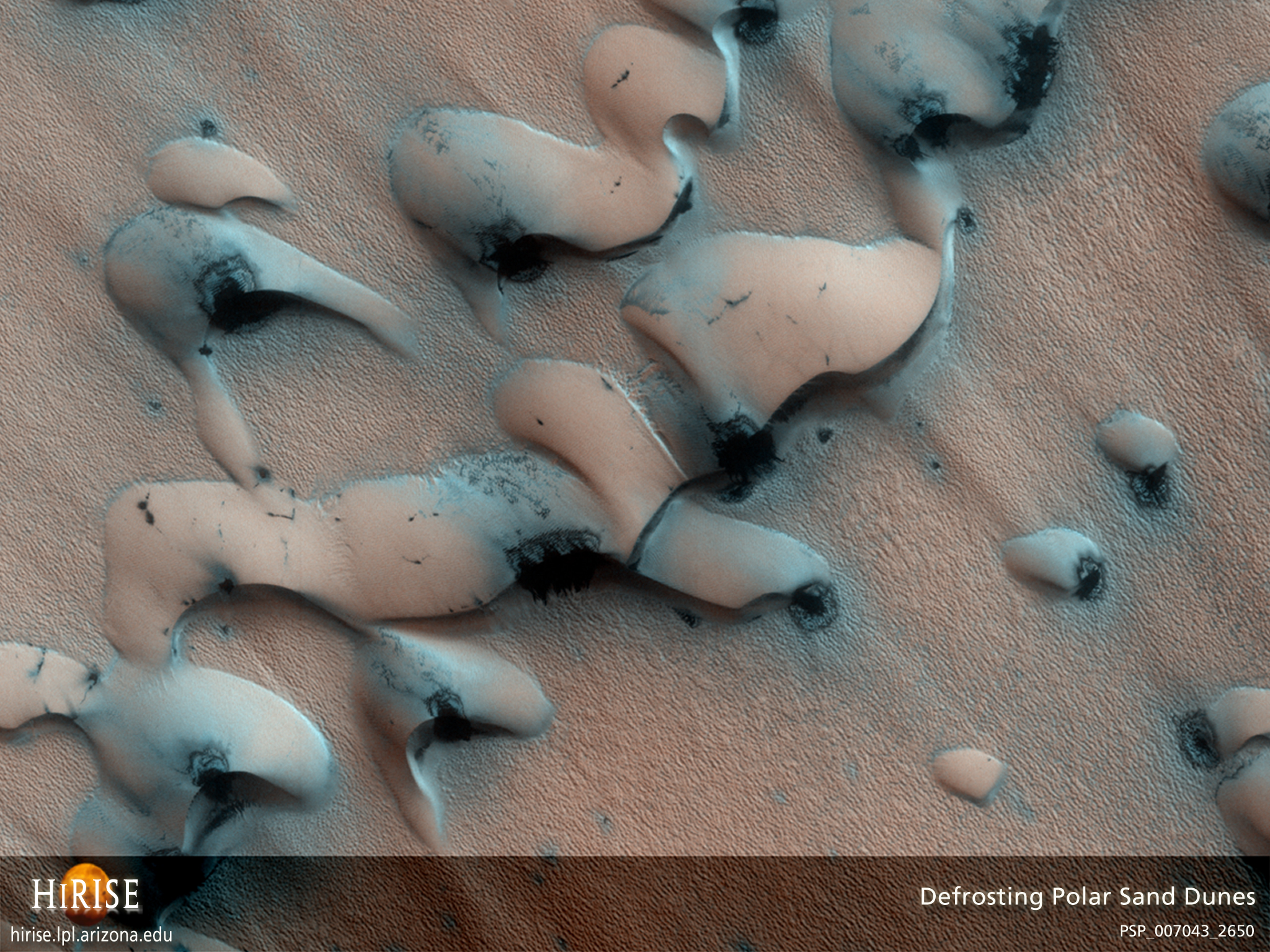Sand Dunes Thawing on Mars
