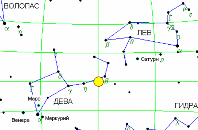 Созвездие девы схема