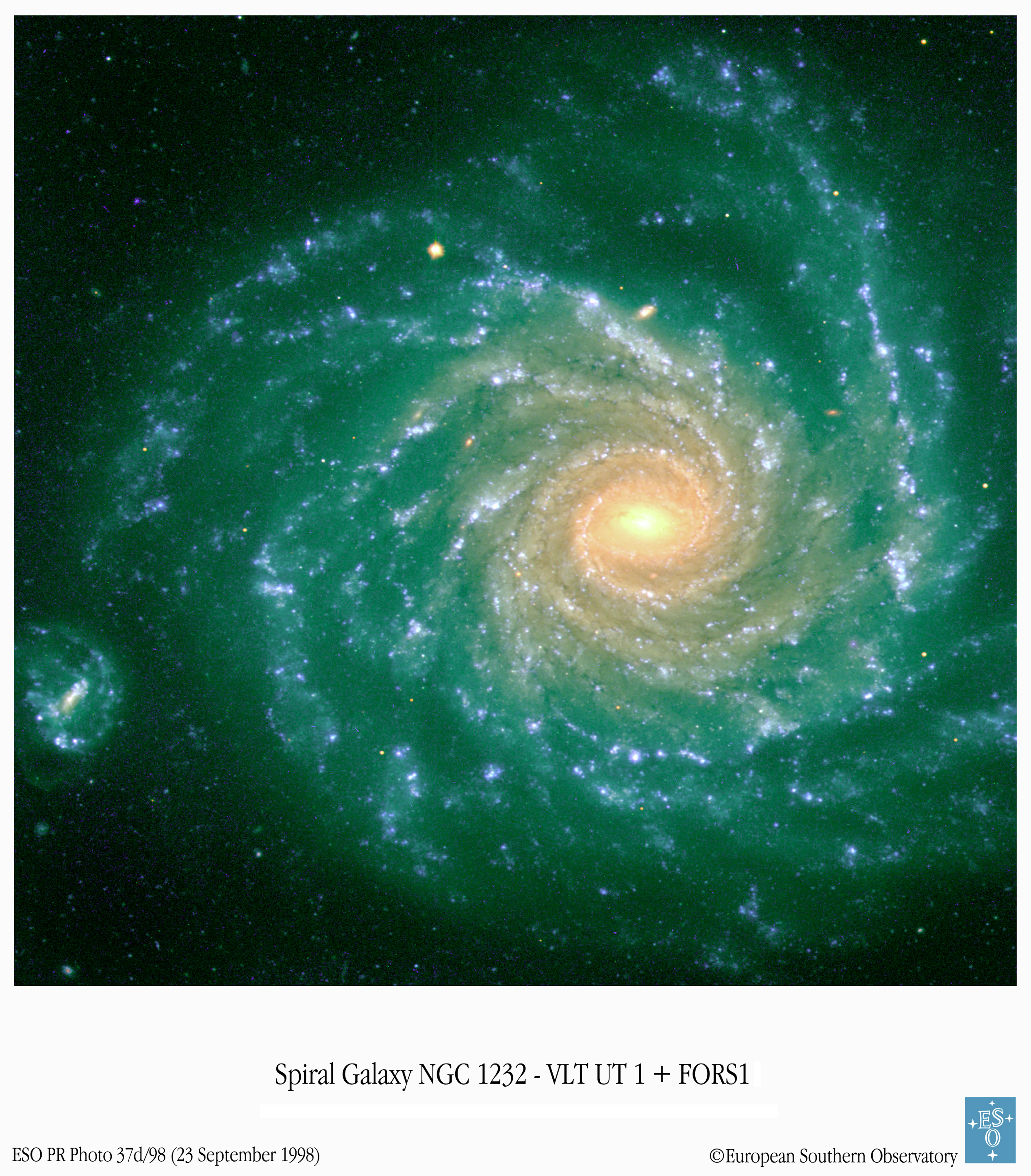 Velikolepnaya spiral'naya galaktika NGC 1232