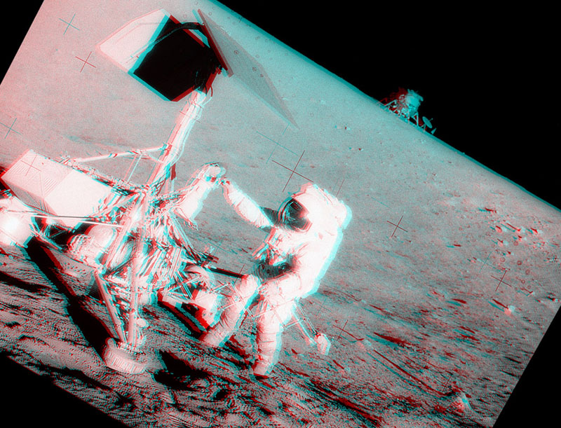 Стереоснимок Аполлона-12 и Сервейора-3