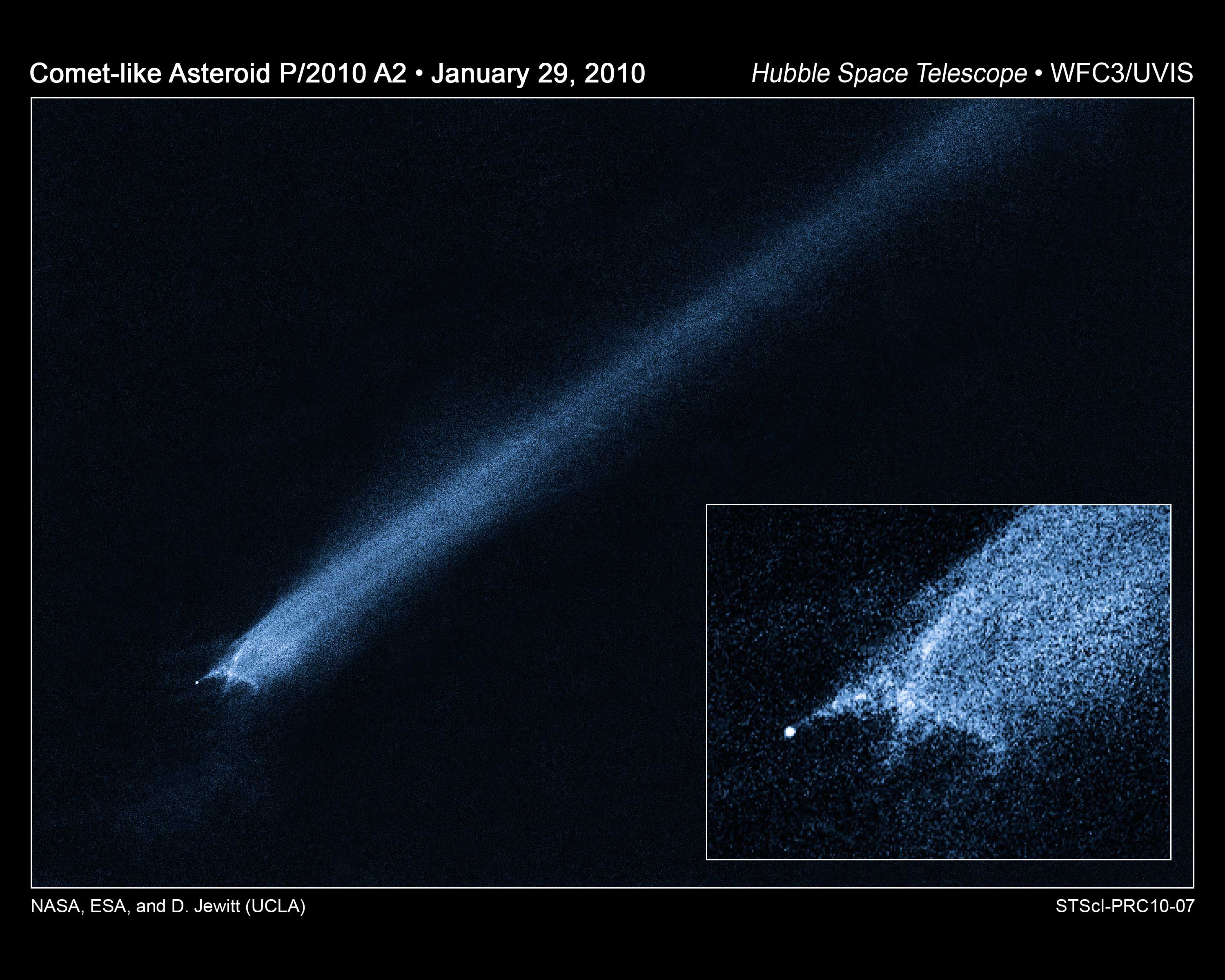 P2010 A2: neobychnyi hvost asteroida &ndash; posledstviya sil'nogo stolknoveniya?