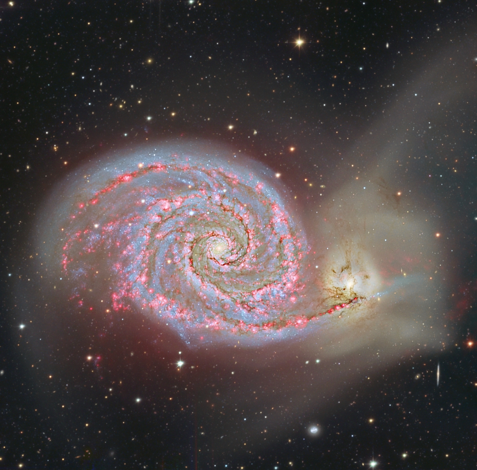 Vodorod v galaktike M51