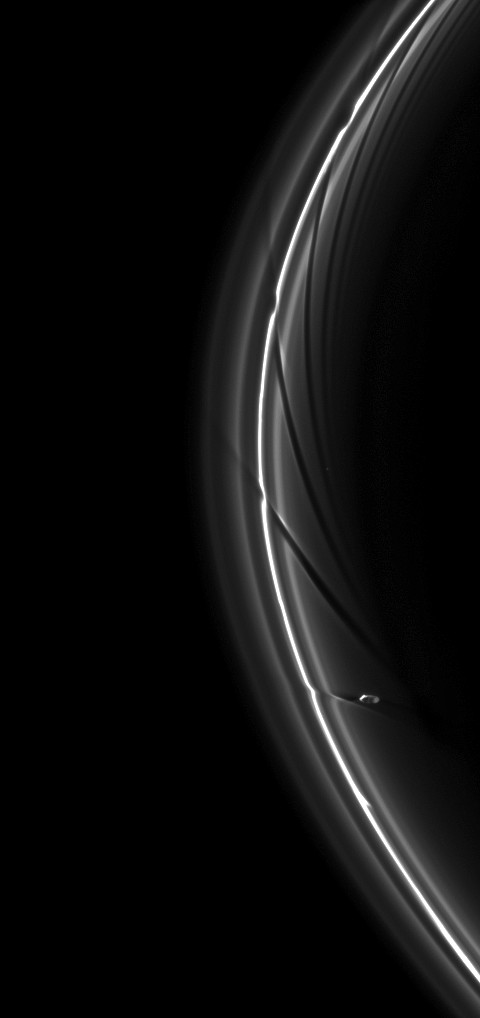 Prometheus Creating Saturn Ring Streamers