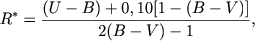 $$
R^* = \frac{(U - B) + 0,10[1 - (B - V)]}{2(B - V) -1},
$$