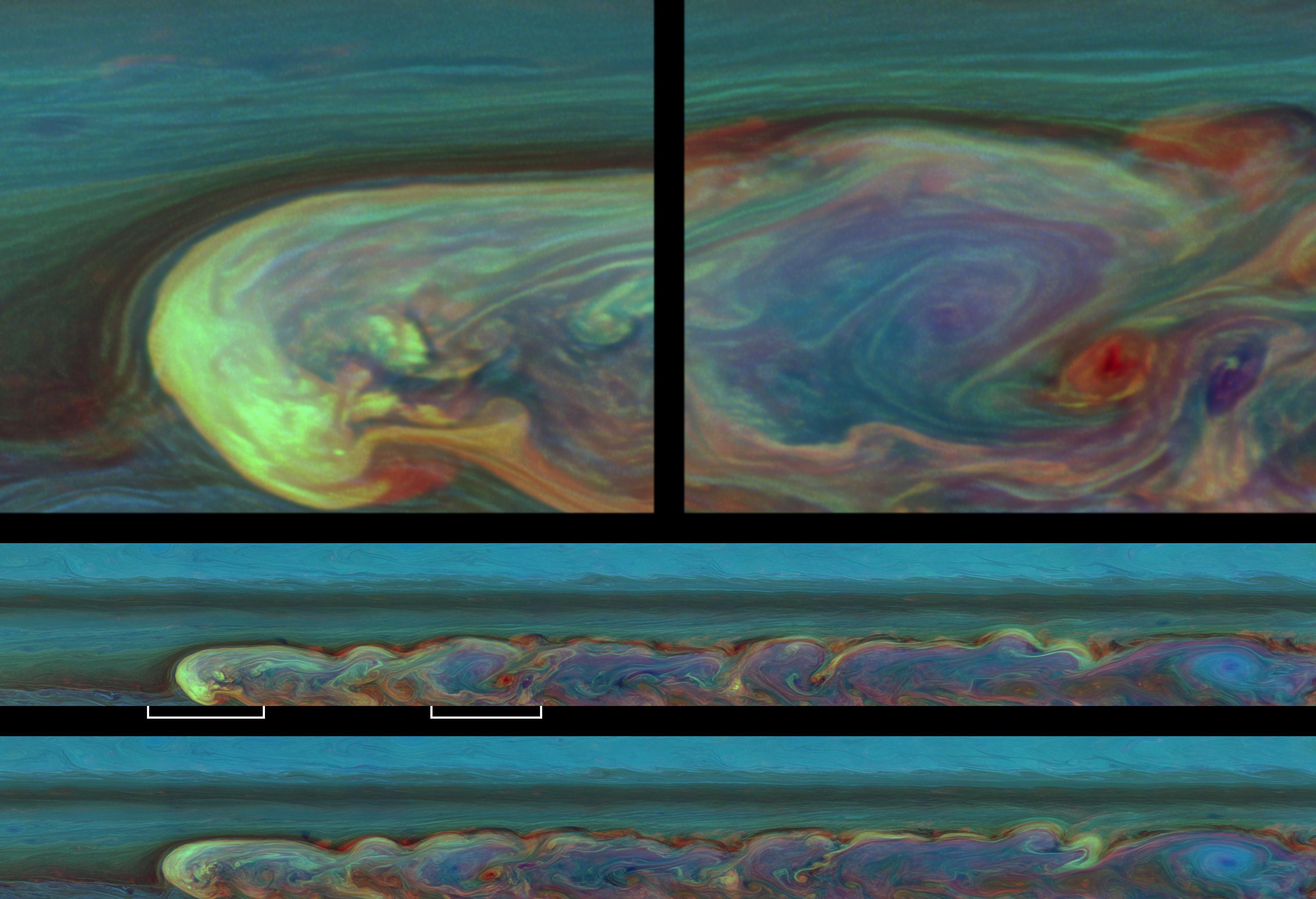 Panoramy uragana na Saturne