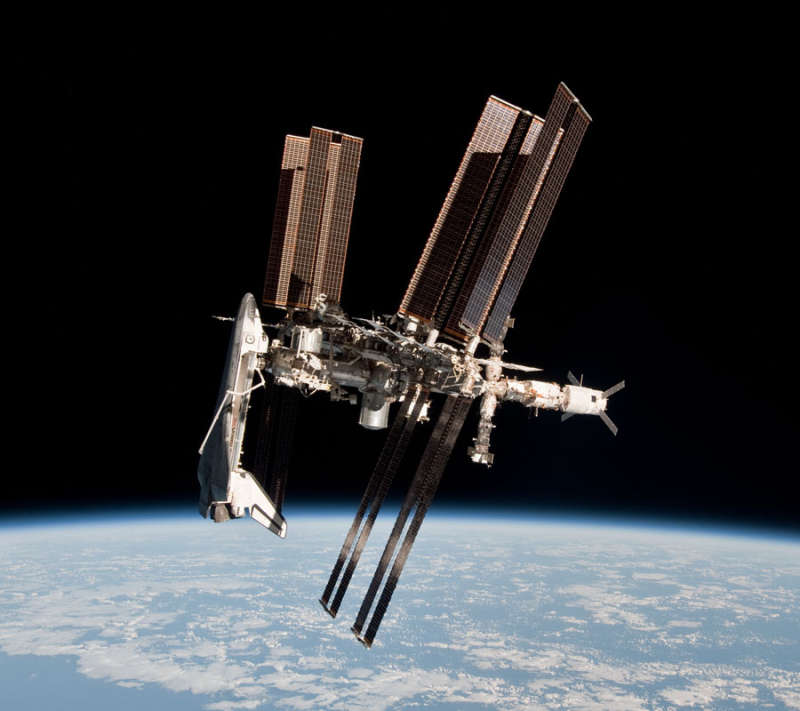 Space Shuttle and Space Station Photographed Together