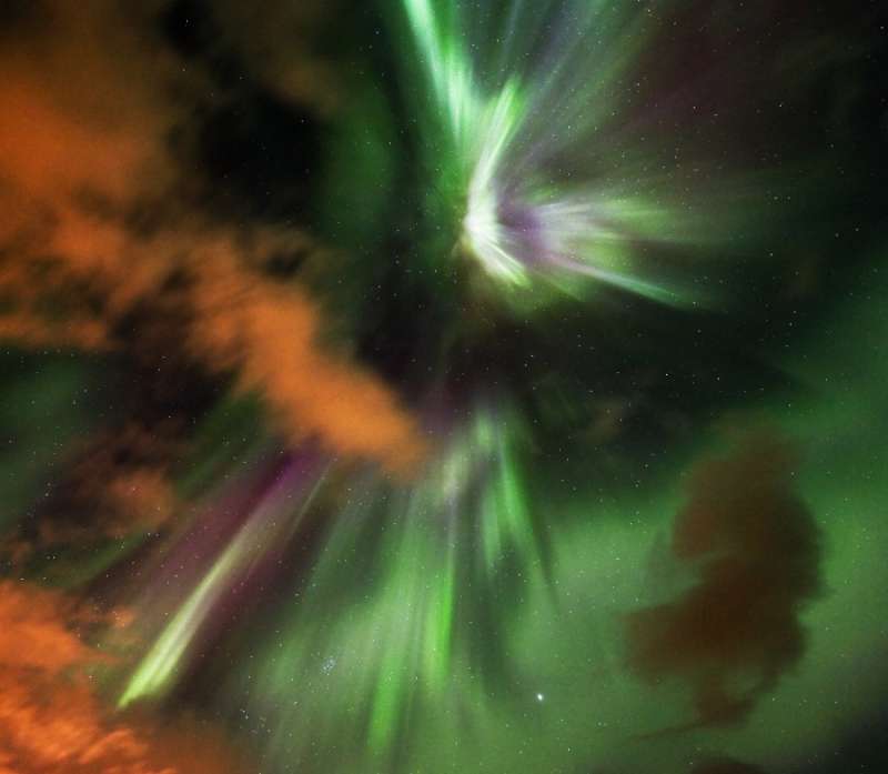 Cloudy Night of the Northern Lights