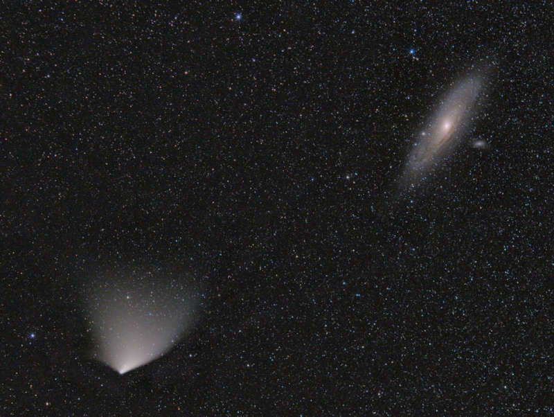 Kometa PANSTARRS i Tumannost' Andromedy