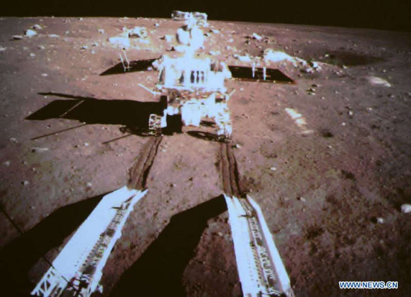 Yutu Rover Rolls onto the Moon